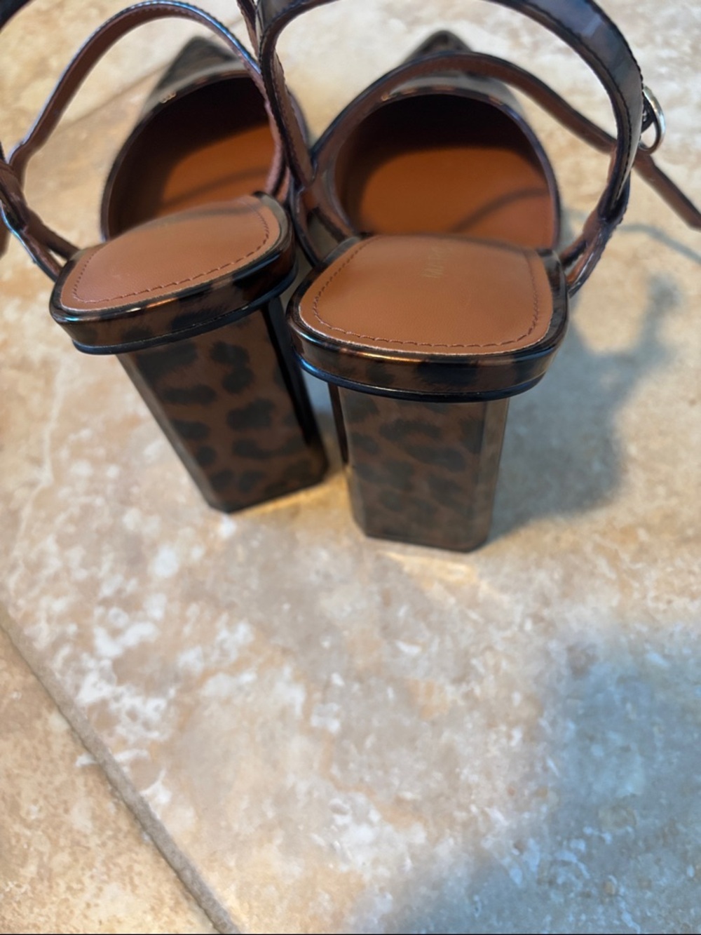 Marc Fisher Brown Leopard Print Pointed Toe Slingback Pumps - Picture 5 of 12